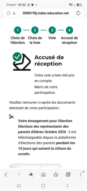 Accusé de reception